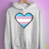 Transgender Pride 8-Bit Pixel Heart Hoodie - White